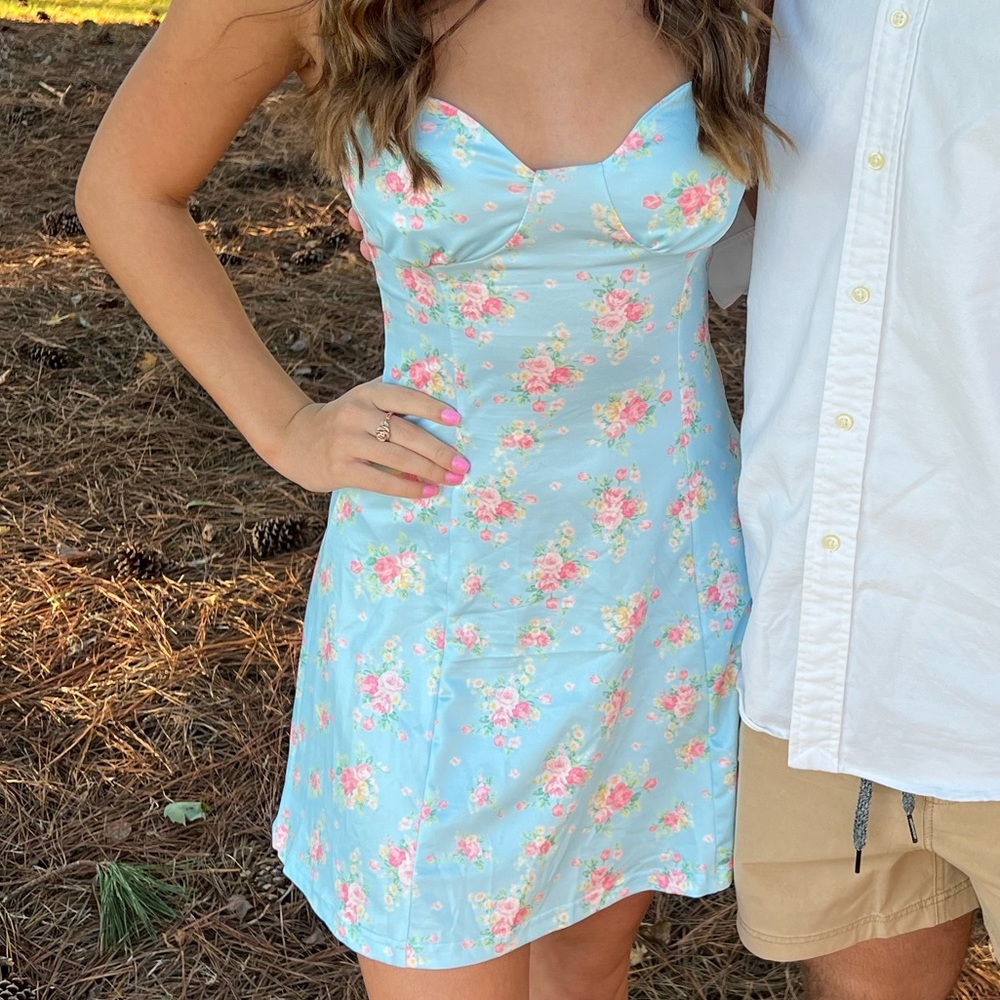 Precious light blue baby doll homecoming or casual dress